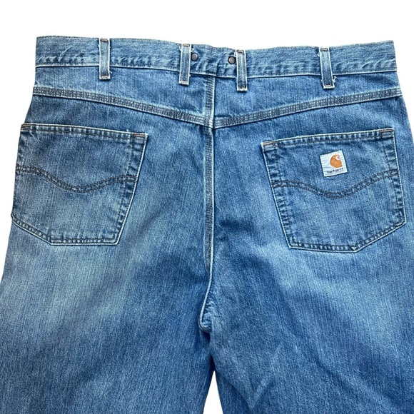Vintage Carhartt Loose Fit Jeans Medium Wash Blue Denim B189 LVN 40x34 - Picture 3 of 11